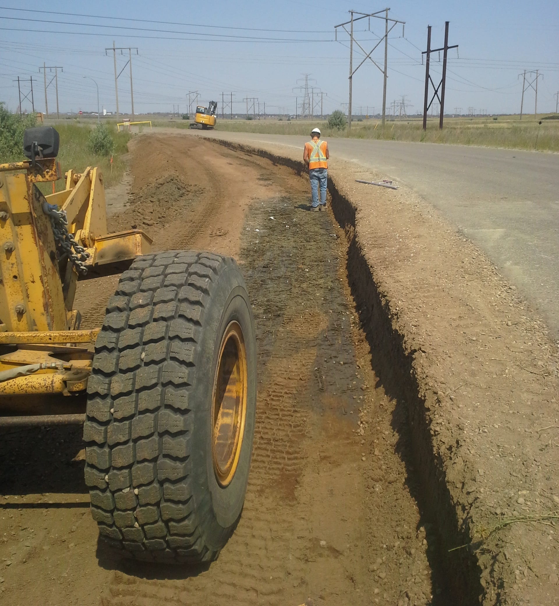 SaskPower Road Widening Base work to widen Restoration Project